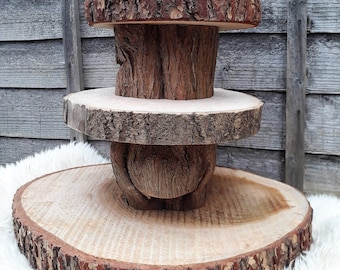 Barn wedding CAKE STANDS :eco, 1-tier, 2-tier, 3-tier, heart shape, different diameters.
