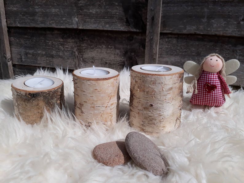 1pc/ set of 3 Silver Birch Candle holders. Perfect gift Etsy