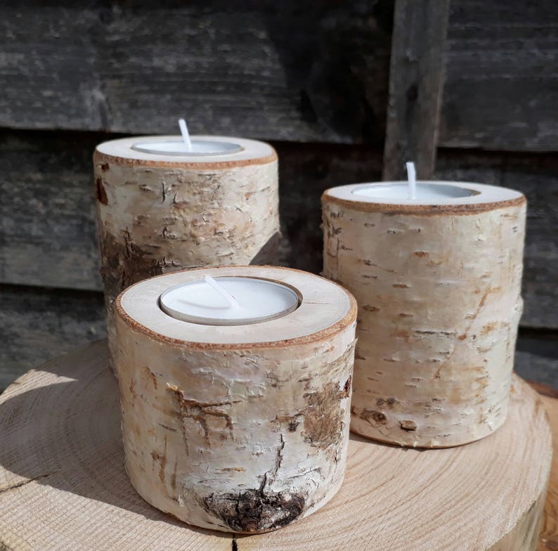 1pc/ set of 3 Silver Birch Candle holders. Perfect gift Etsy