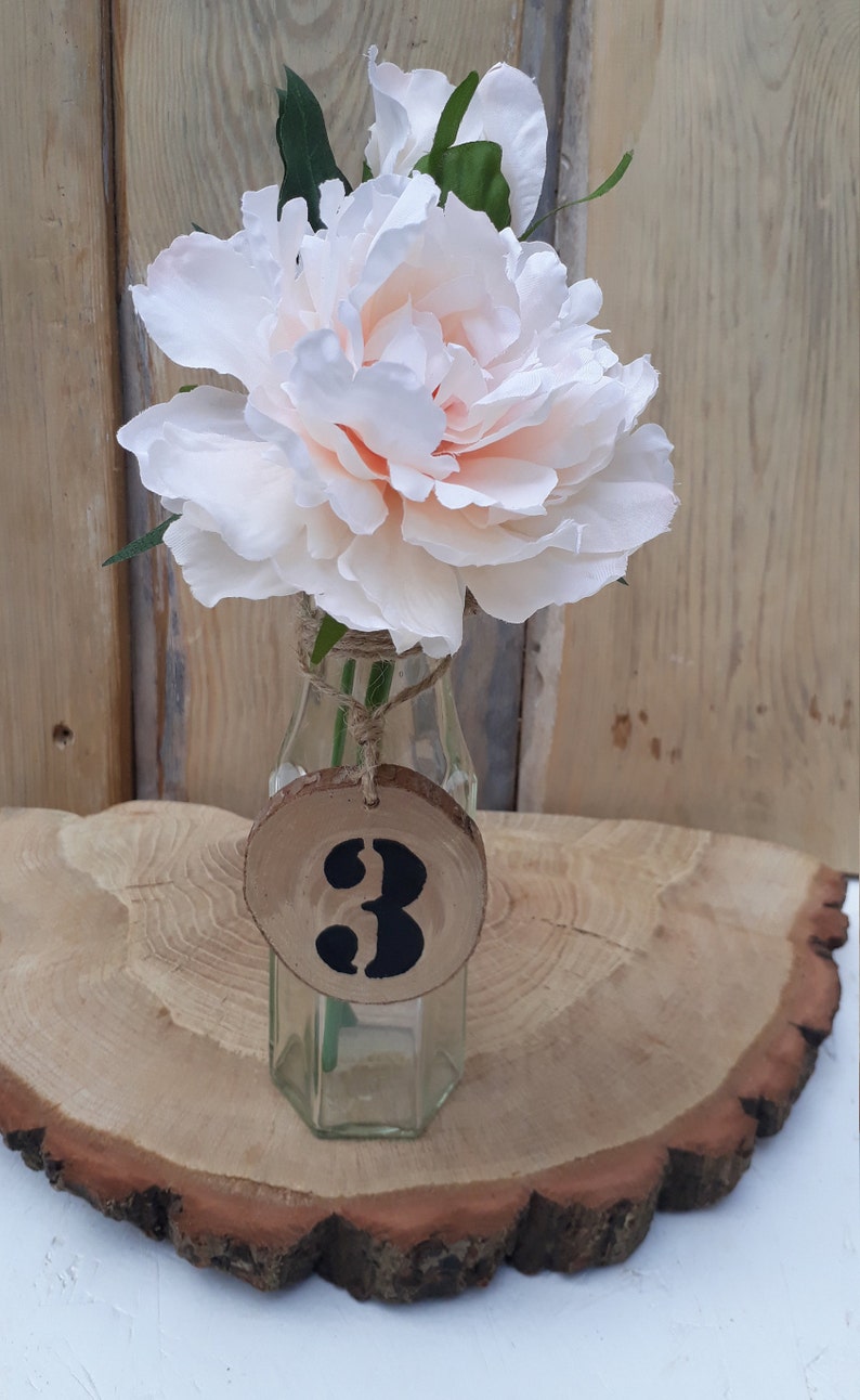 Lovely Rustic BOTTLE vase table numbers 2 in 1ANY NUMBER Etsy