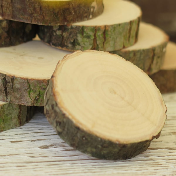 Wooden Slices Fireplace decoration 1-100 pcs 2-25cm Discs Rustic Wedding Table Craft Name runners SUSTAINABLE Natural logs Sanding available