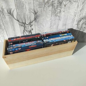Pine Wood CD Storage Crate: Pyrography Arts & Crafts 42x13x13cm(for DVDs)