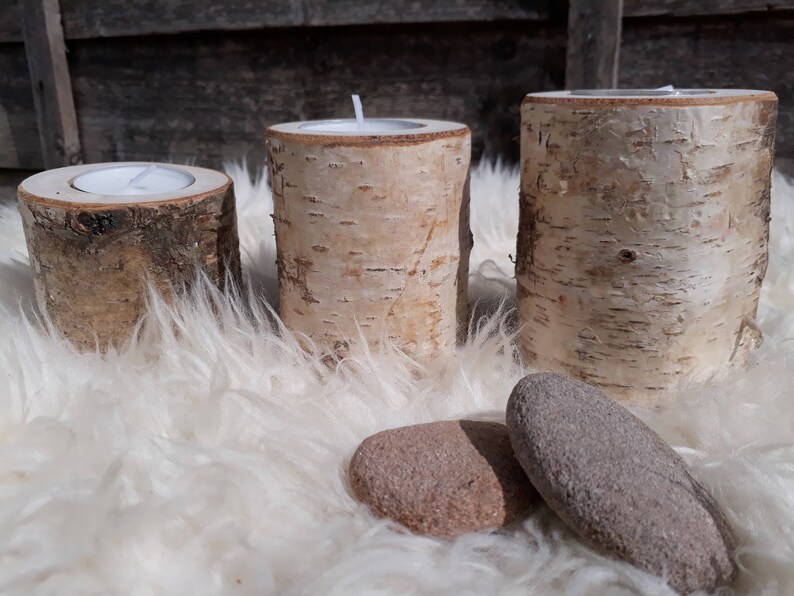 1pc/ set of 3 Silver Birch Candle holders. Perfect gift Etsy