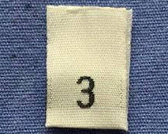 100Pcs White Taffeta Woven Clothing Letter Size TabTag Label Size M Medium