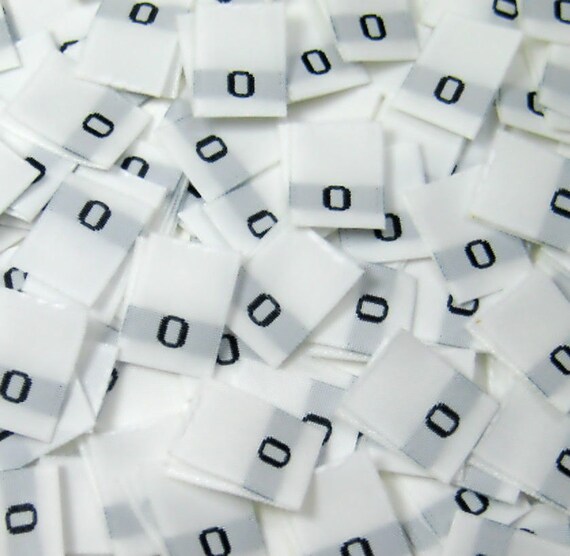 100Pcs White Taffeta Woven Clothing Letter Size TabTag Label Size M Medium