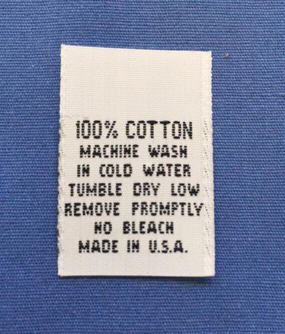 100Pcs Woven Clothing Garment Care Label 100% Cotton Made In | Etsy