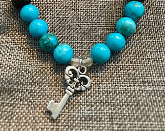 Aromatherapy Bracelet Turquoise Key