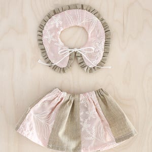 Doll clothe sewing pattern pdf Skirt and Collar