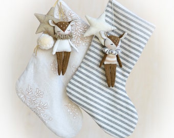 Christmas stocking sewing pattern ornament doll instant download soft toy Christmas decoration