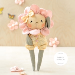 Plush flower doll sewing pattern plush instant download pdf plush toy flower tutorial