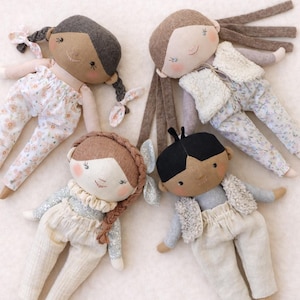 Classic hair doll sewing pattern human soft toy tutorial easy rag doll handmade