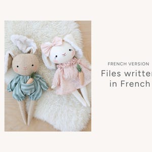 PDF-Schnittmuster für eine Plüschhasenpuppe/ein Plüschtier – Osterdekoration