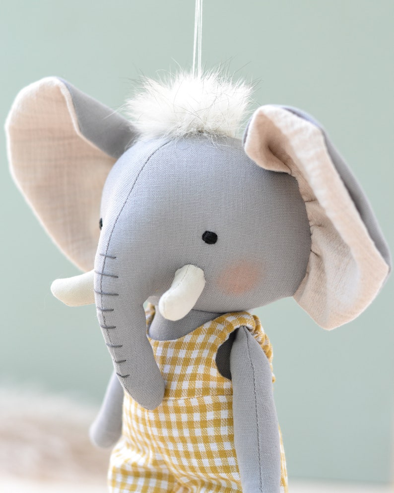 Elephant doll sewing pattern animal soft toy pdf diy tutorial image 6