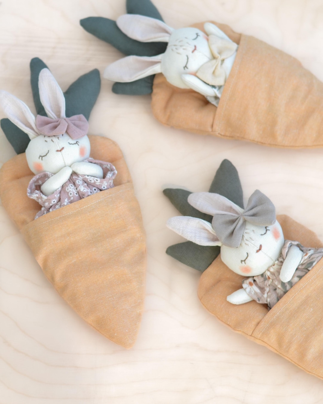 Bunny in Carrot Bed Sewing Pattern Mini Doll for Easter Basket Easy ...