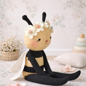 Bee Doll Sewing Pattern Animal Soft Toy Tutorial Easy Rag Doll Handmade ...