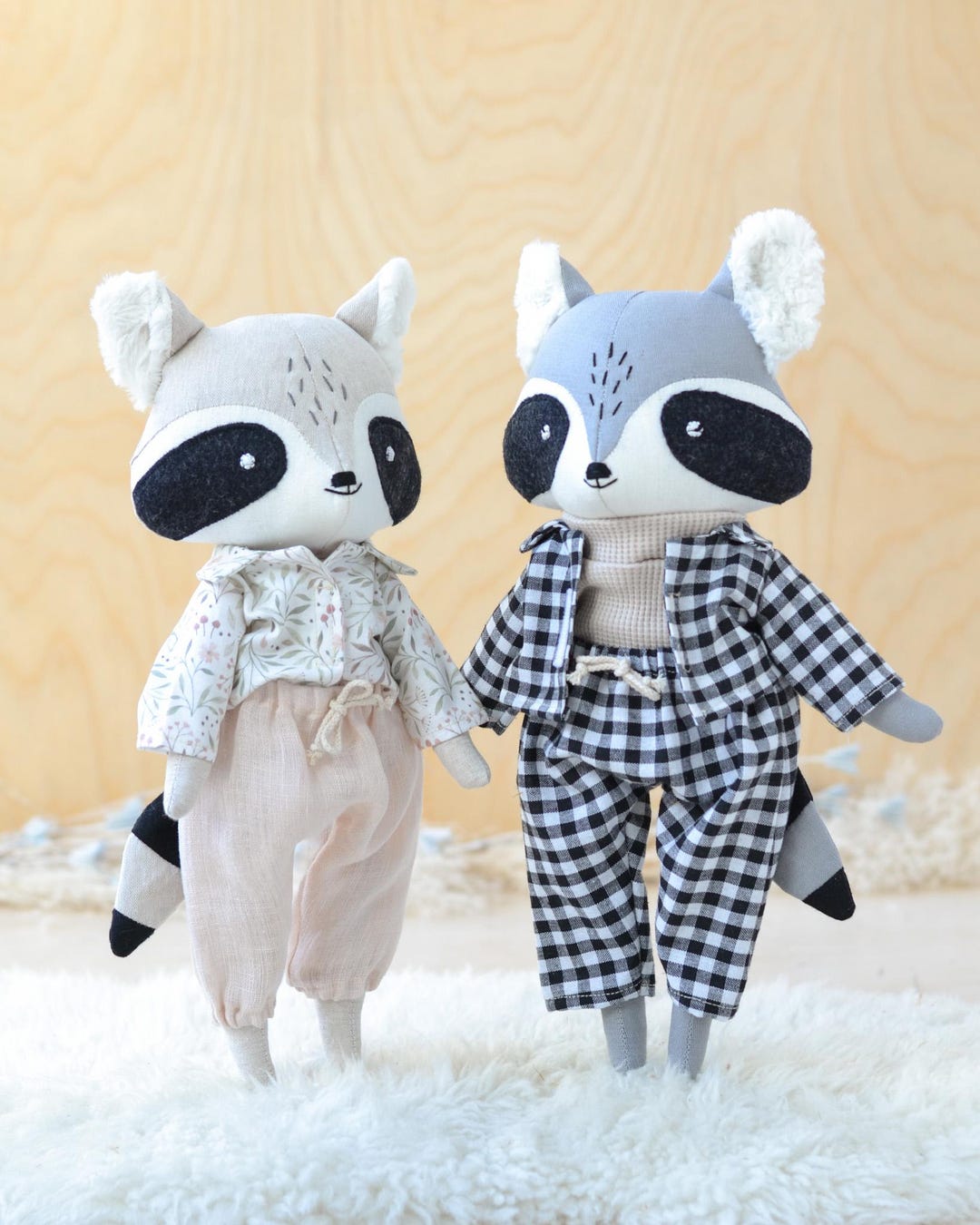 Raccoon Doll Sewing Pattern Animal Soft Toy Tutorial Easy Rag Doll ...