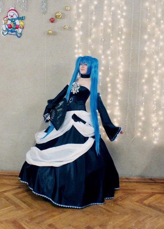 Hatsune Miku Cosplay Costume Halloween Dress Etsy Hatsune Miku Cosplay Costume Halloween Dress Etsy