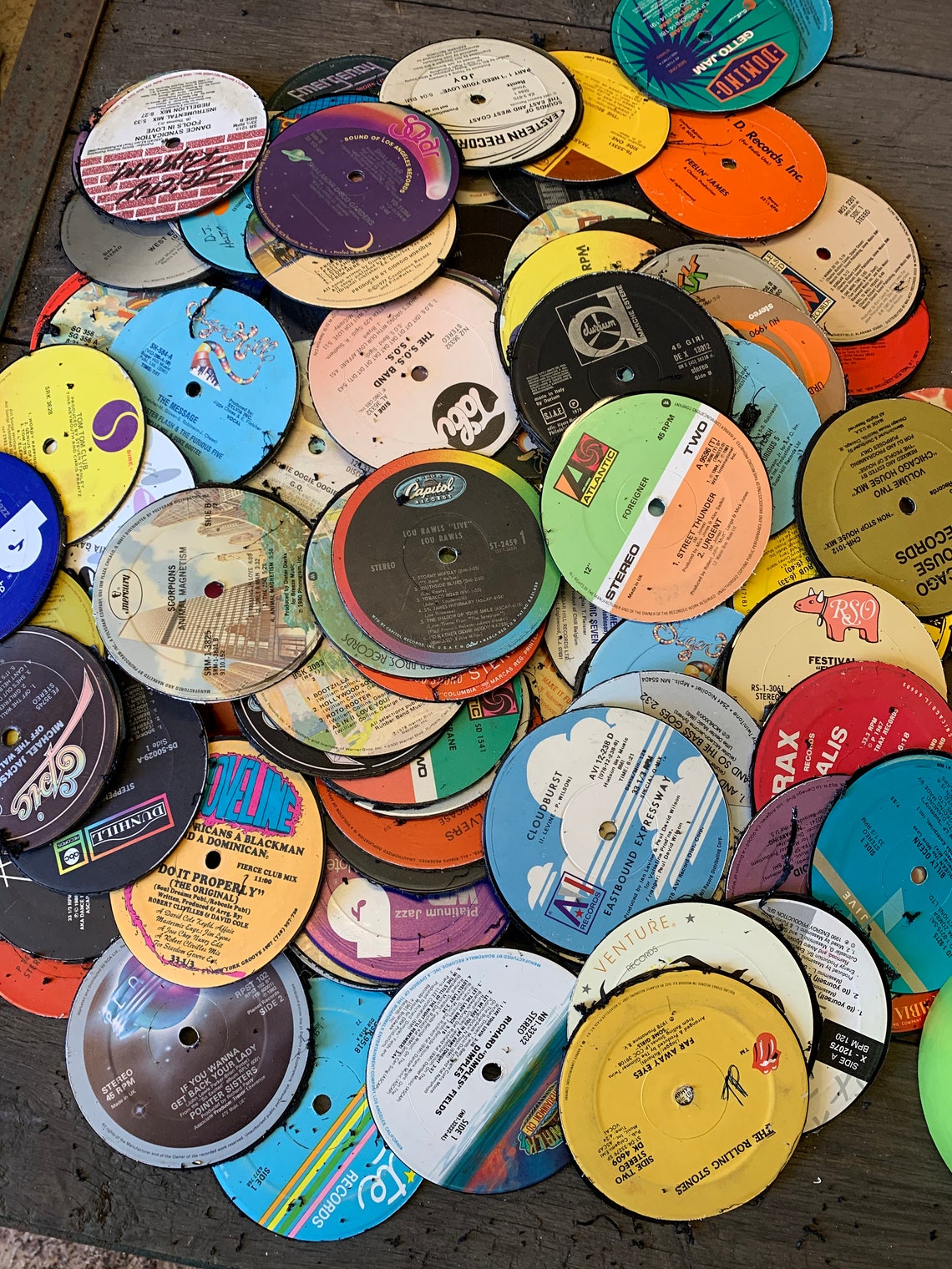 Vinyl Record Coasters & Holder Includes 4 Records Free Etsy