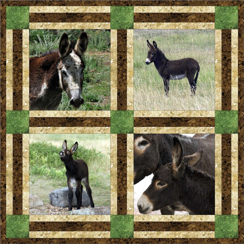 Donkey Quilt Block Set Etsy
