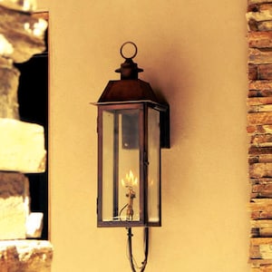 Sweetwater Copper Gas Outdoor Lantern Kitchen Island Electric Light Fixture Antique French Vintage Rustic Pendant Chandelier Handmade in USA