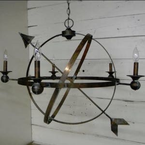 Weather Compass Copper Electric Lantern Outdoor Light Fixture Chandelier Pendant Rustic Old World Craftsmanship Handmade in USA