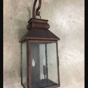 Rizzini Copper Gas Electric Lantern Outdoor Light Fixture Chandelier Kitchen Island Pendant Rustic Old World Craftsmanship Handmade in USA