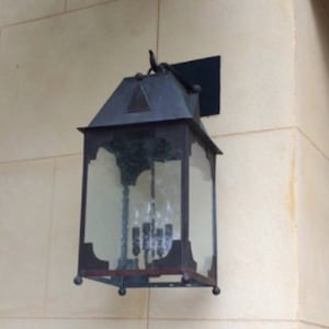 Sanctuary Copper Gas Electric Lantern Outdoor Light Fixture Chandelier Kitchen Island Pendant Rustic Old World Craftsmanship Handmade in USA