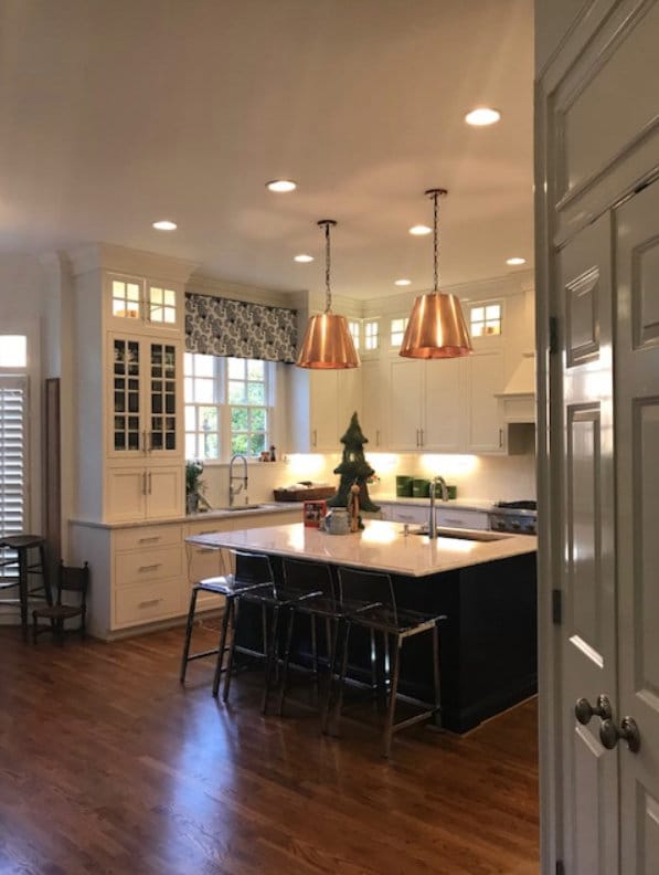 Copper Chandelier Kitchen Island 