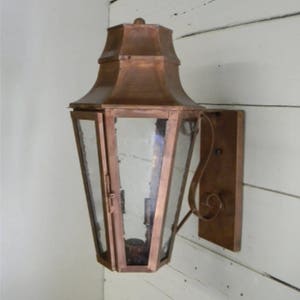 Broughton Copper Gas Electric Lantern Outdoor Light Fixture Chandelier Kitchen Island Pendant Rustic Old World Craftsmanship Handmade in USA