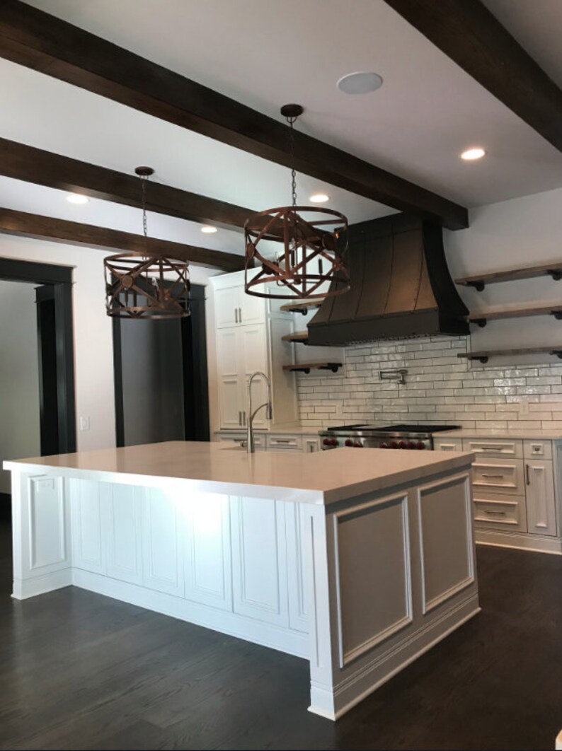 Copper Drum Chandelier Kitchen Island Pendant Light Fixture Etsy