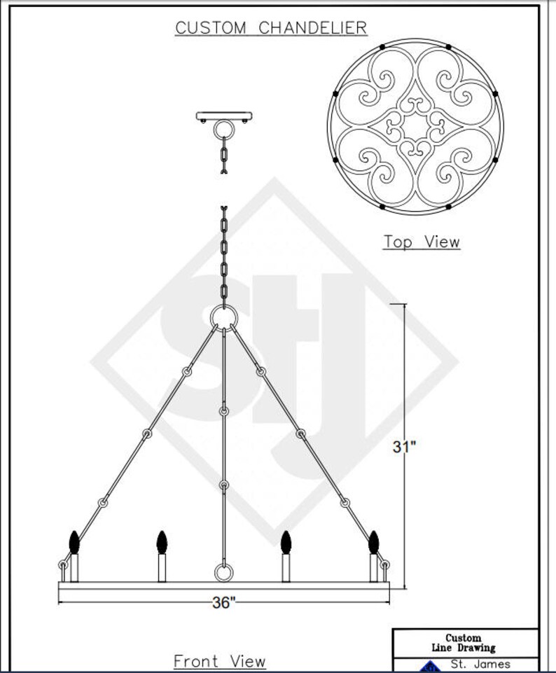 Edinburgh Castle Kitchen Island Chandelier Pendant Light Rustic Steel