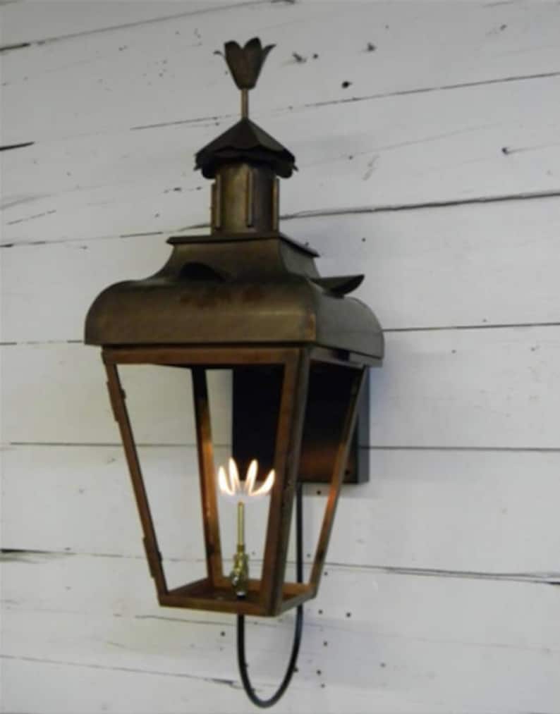 Copper Lantern Pendant Light Copper Light Fixture Rustic Etsy