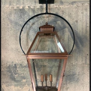 Natchez Copper Gas Electric Lantern Outdoor Light Fixture Chandelier Kitchen Island Pendant Rustic Old World Craftsmanship Handmade in USA