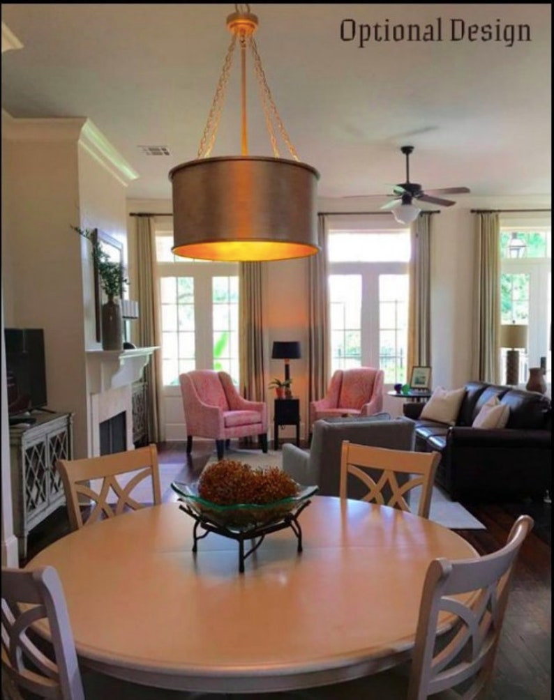 Copper Drum Chandelier Kitchen Island Pendant Light Copper Etsy