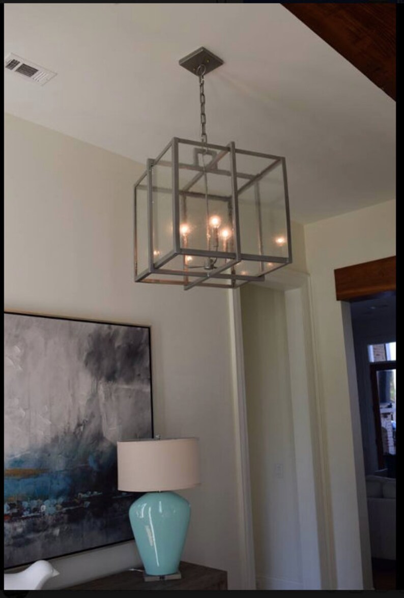 Copper Chandelier Pendant Light Fixture Rustic Antique Vintage Kitchen Dining Room Interior Boston Cage