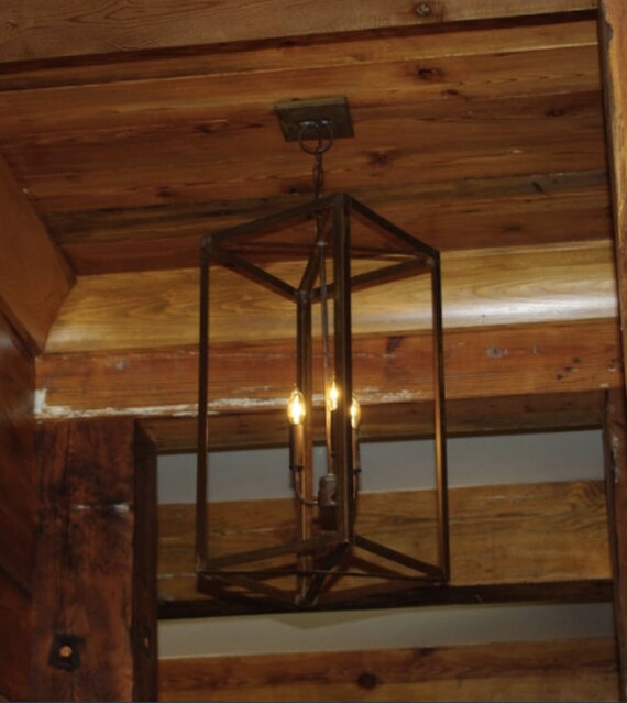 Copper Chandelier Pendant Light Copper Light Fixture Rustic Etsy
