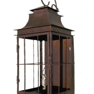 Taos Copper Gas Electric Lantern Outdoor Light Fixture Chandelier Kitchen Island Pendant Rustic Old World Craftsmanship Handmade in USA