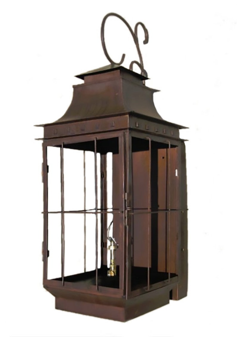 Copper Lantern Pendant Lighting Light Fixture Rustic Image 0