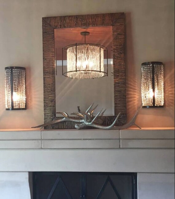 Crystal Chandelier Pendant Light Copper Fixture Rustic Antique Vintage Ceiling Kitchen Dining Room Interior Paris