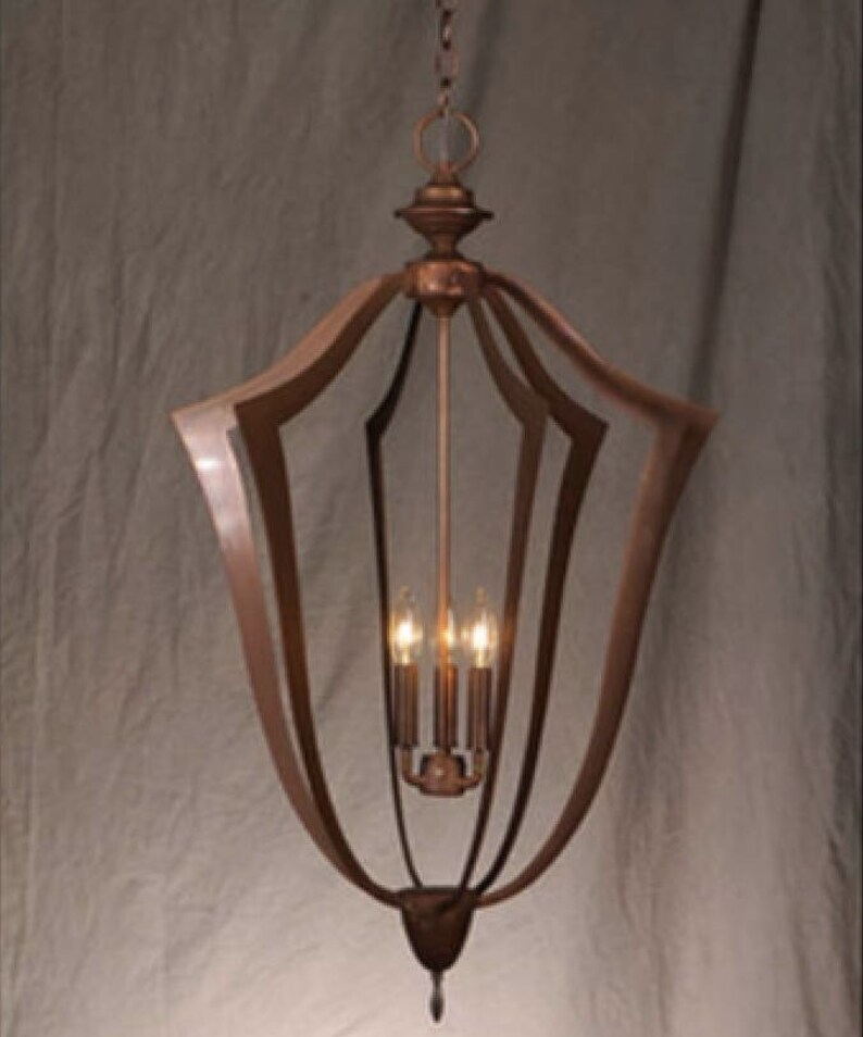 Copper Chandelier Kitchen Island Pendant Light Rustic Light Etsy