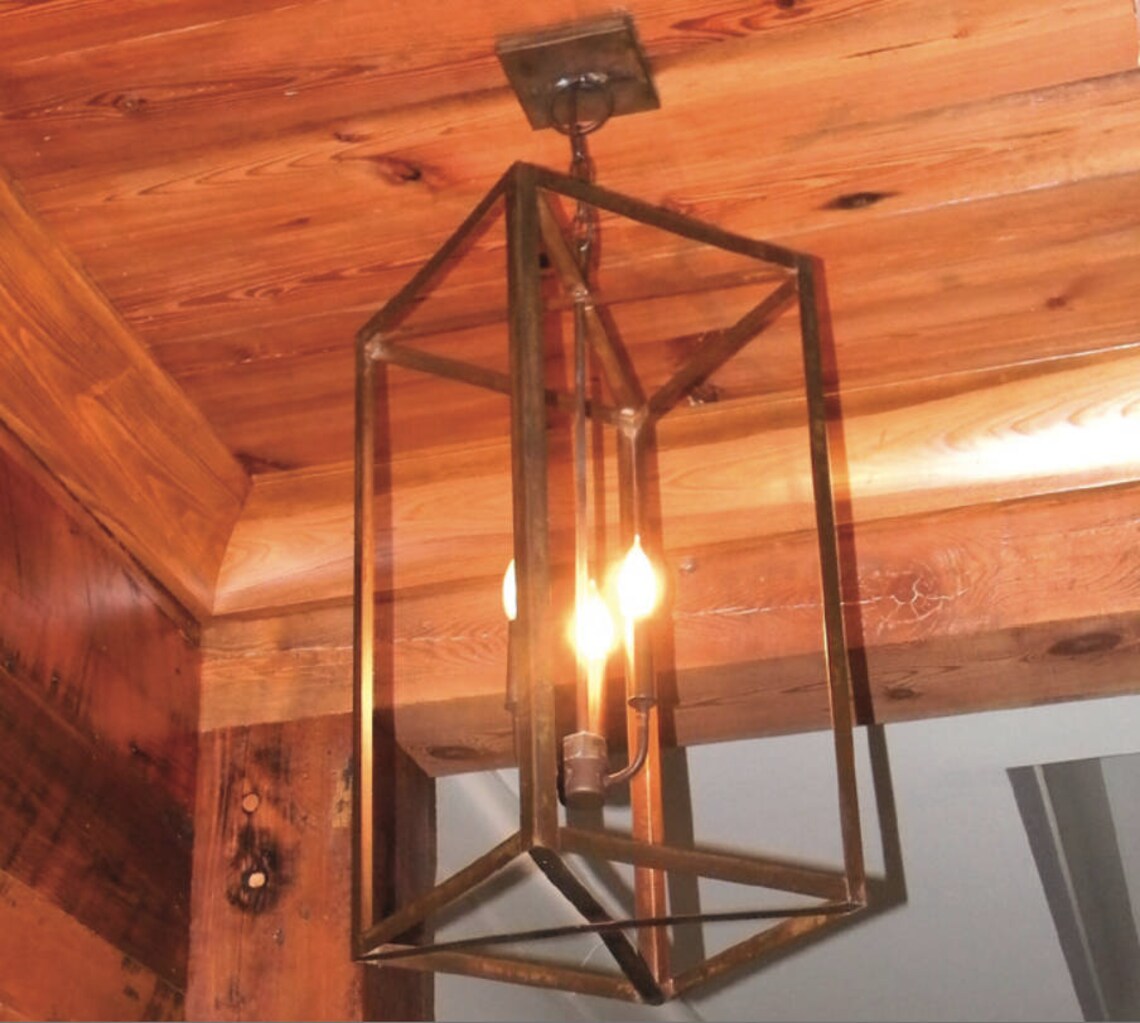 Copper Chandelier Kitchen Island Pendant Light Rustic Light Etsy