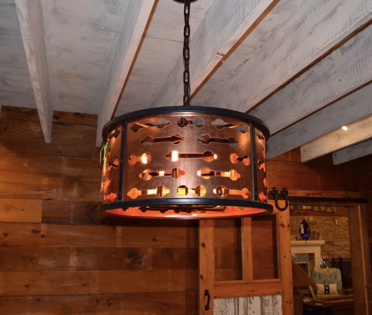 Copper light chandelier deals