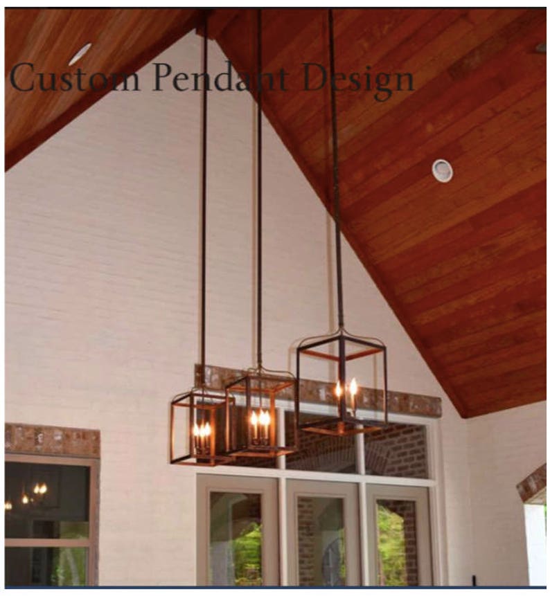 Copper Chandelier Pendant Light Fixture Rustic Antique Vintage Ceiling Kitchen Dining Room Interior Structure