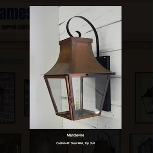 Mandeville Copper Gas Electric Lantern Outdoor Light Fixture Chandelier Pendant Rustic Old World Craftsmanship Handmade in USA