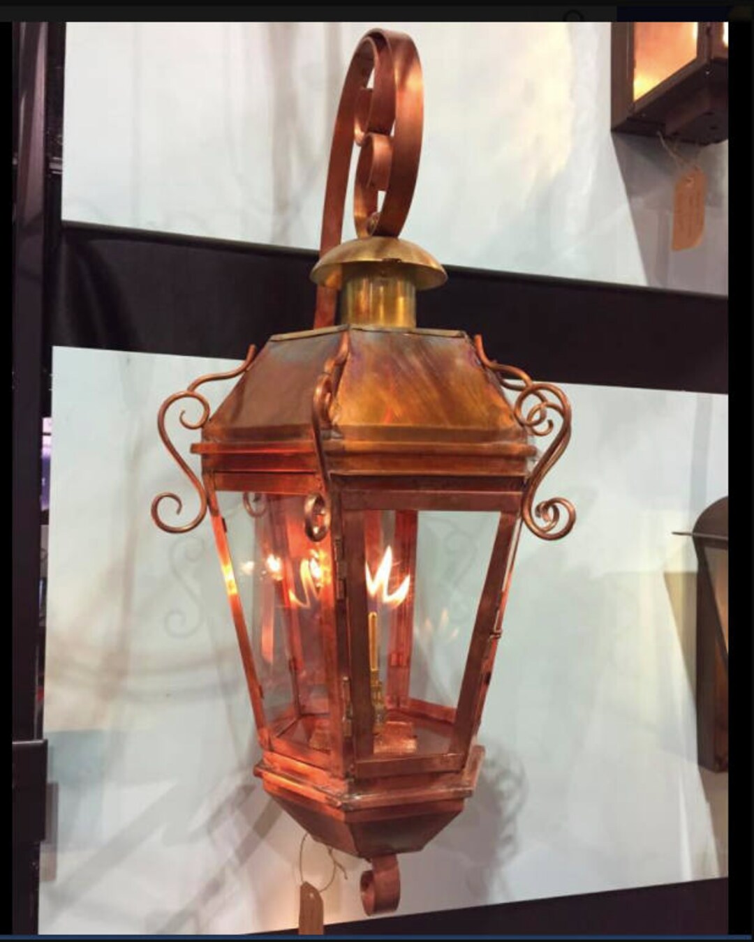 Camelot Lantern Chandelier Pendant Light Outdoor Copper Rustic Etsy