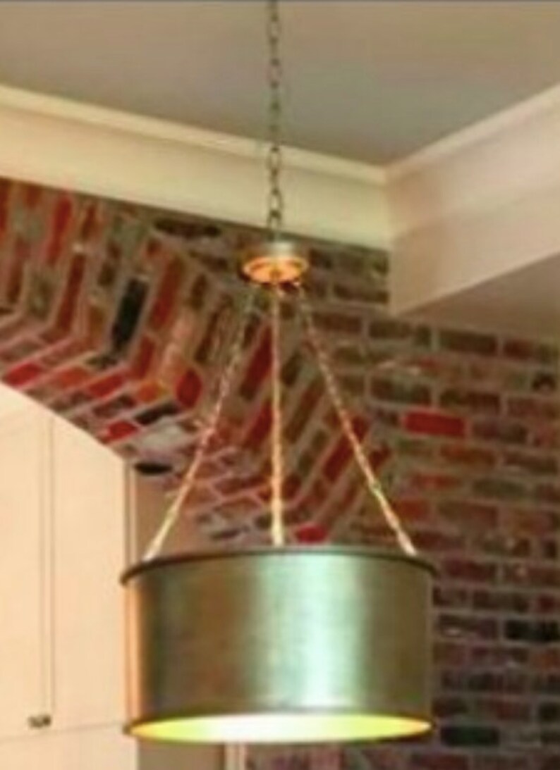 Copper Drum Chandelier Kitchen Island Pendant Light Copper Etsy
