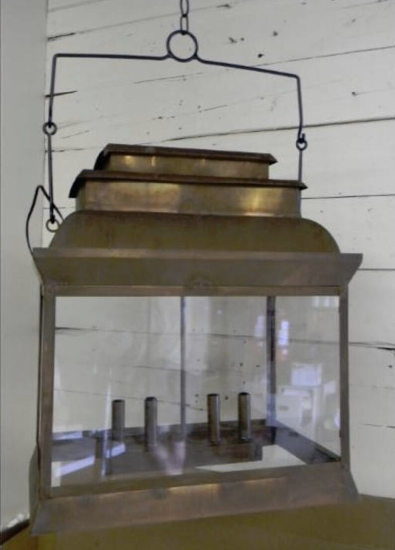 Copper Lantern Pendant Lighting Copper Light Fixture Rustic Etsy