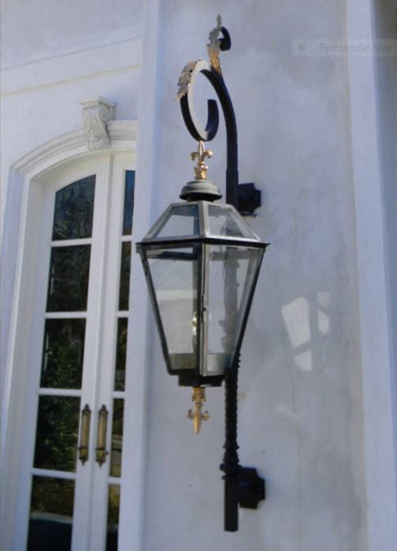Steel Lantern Pendant Lighting Copper Light Fixture Rustic Outdoor Gas Electric Vintage Antique New Orleans