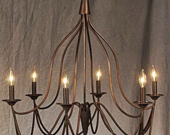 Shenandoah Copper Kitchen Island Pendant Chandelier Electric Ceiling Light Fixture Rustic Antique Old World Craftsmanship Handmade in USA