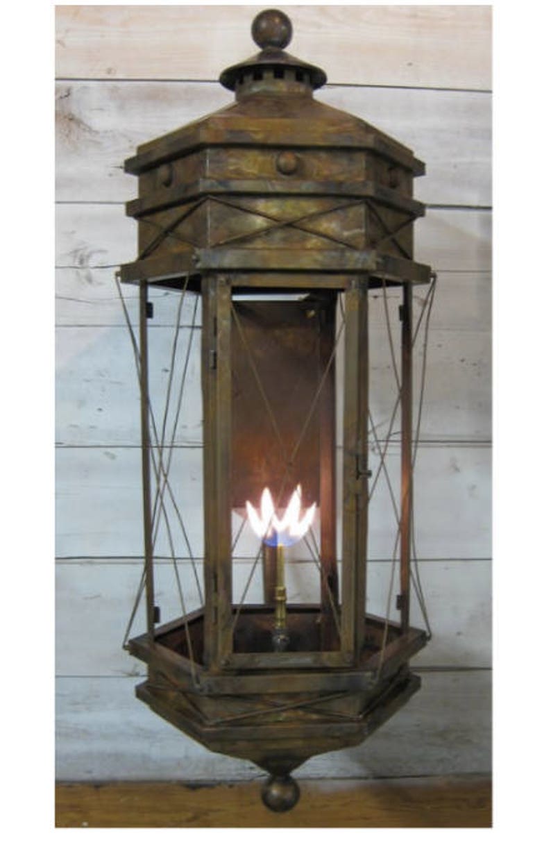 Copper Lantern Pendant Lighting Copper Light Fixture Rustic Etsy